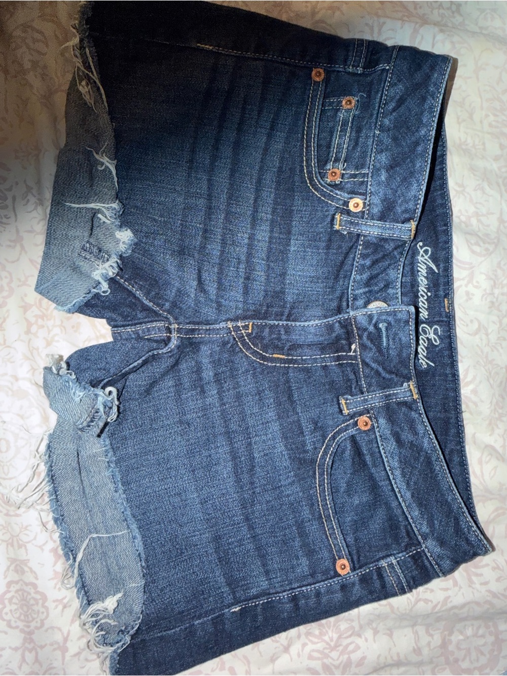 American Eagle Outfitters Dark Blue Denim Cutoff Jean Shorts